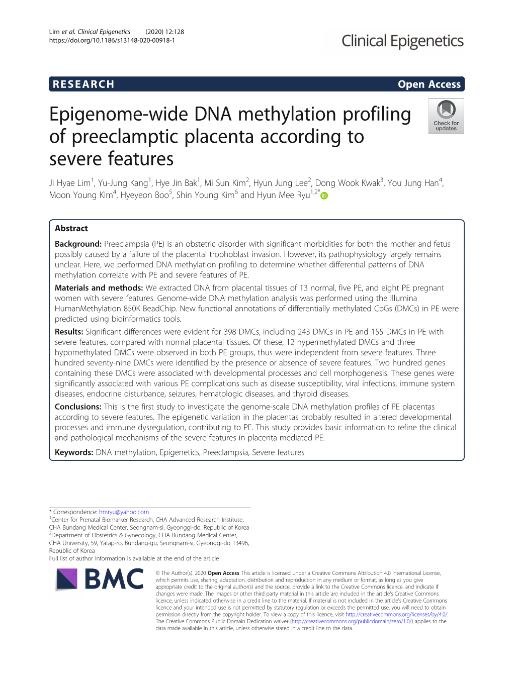 Epigenome-Wide DNA Methylation Profiling of Preeclamptic Placenta