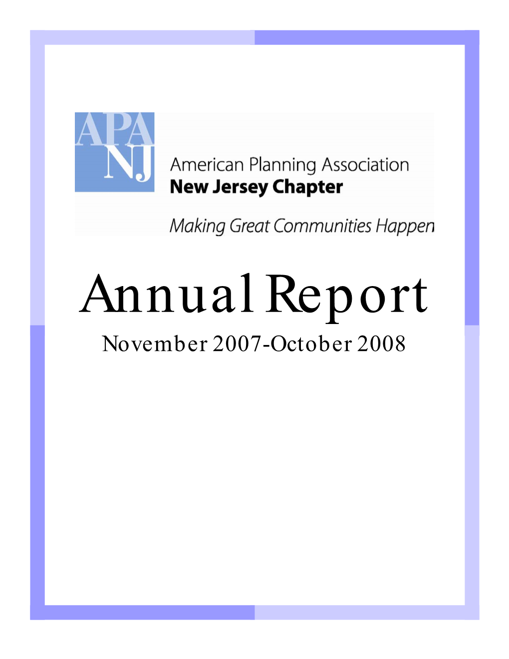 Annual Report November 2007-October 2008