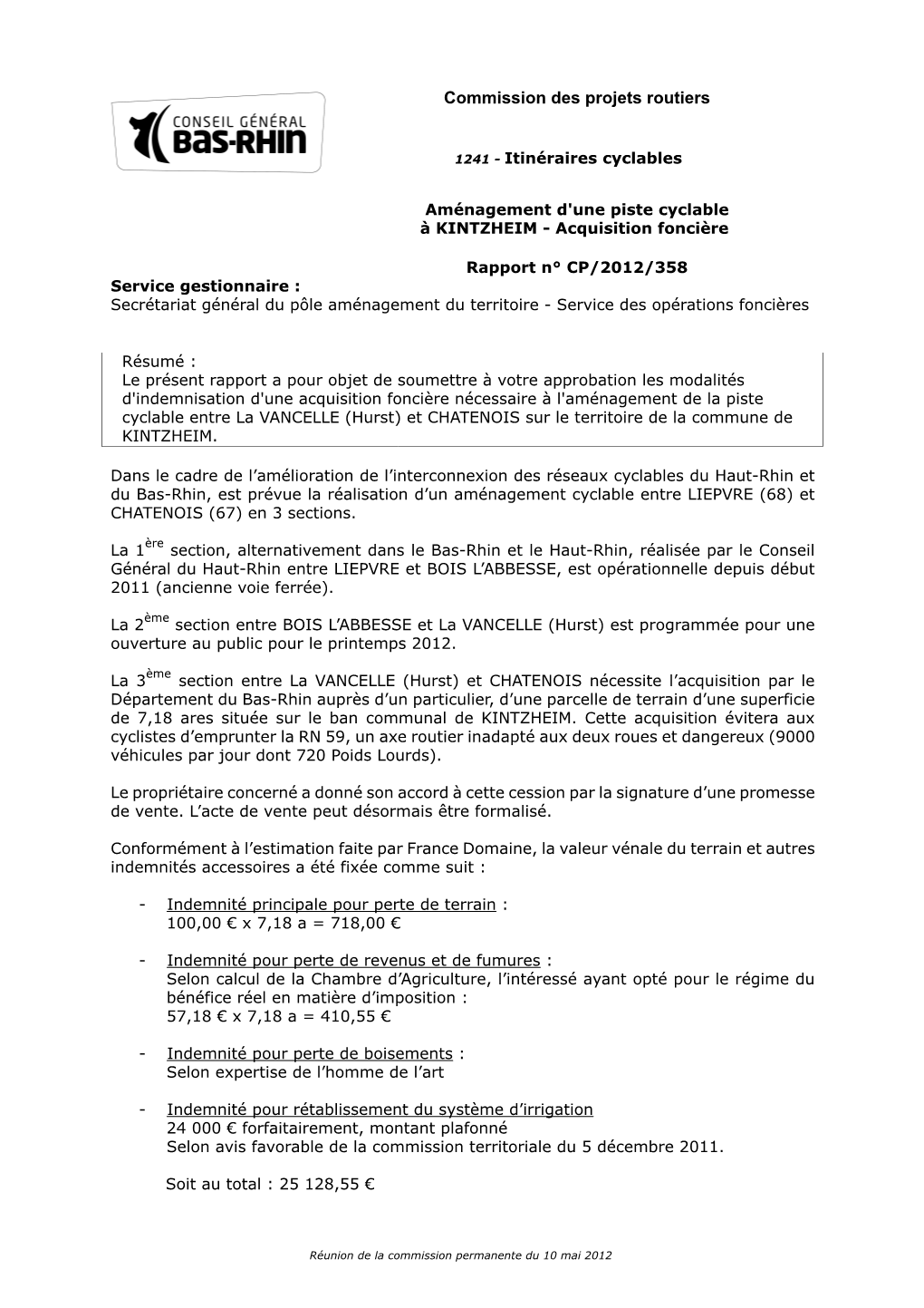 Commission Des Projets Routiers