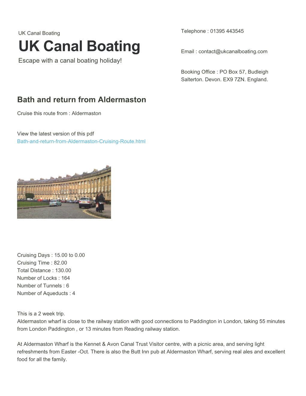 Bath and Return from Aldermaston | UK Canal Boating