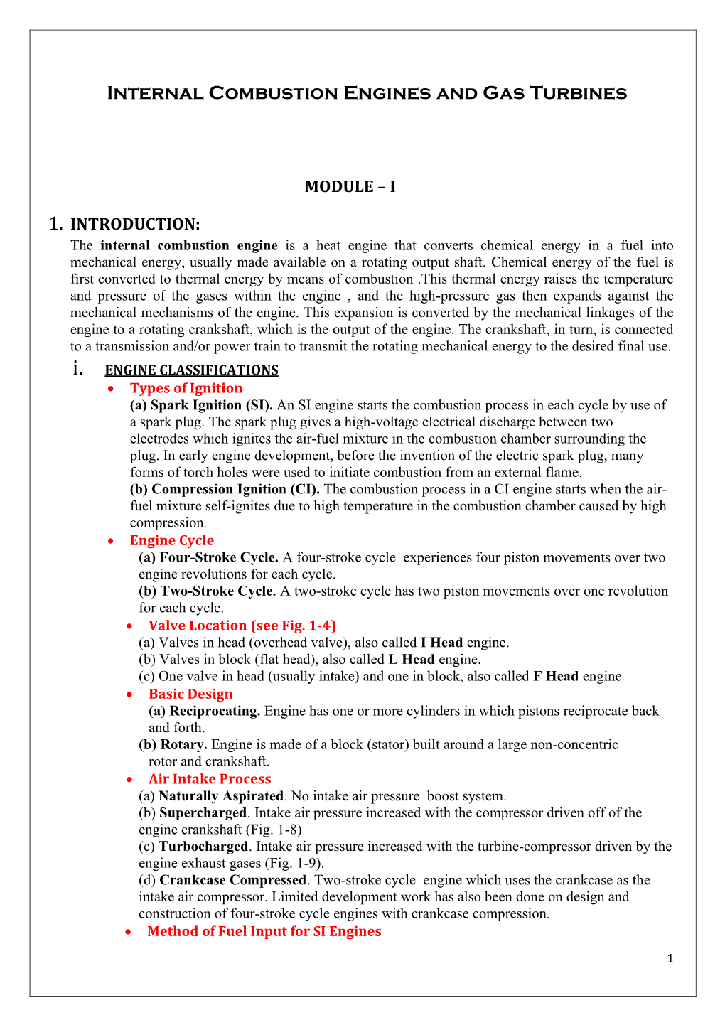 Internal Combustion Engines and Gas Turbines