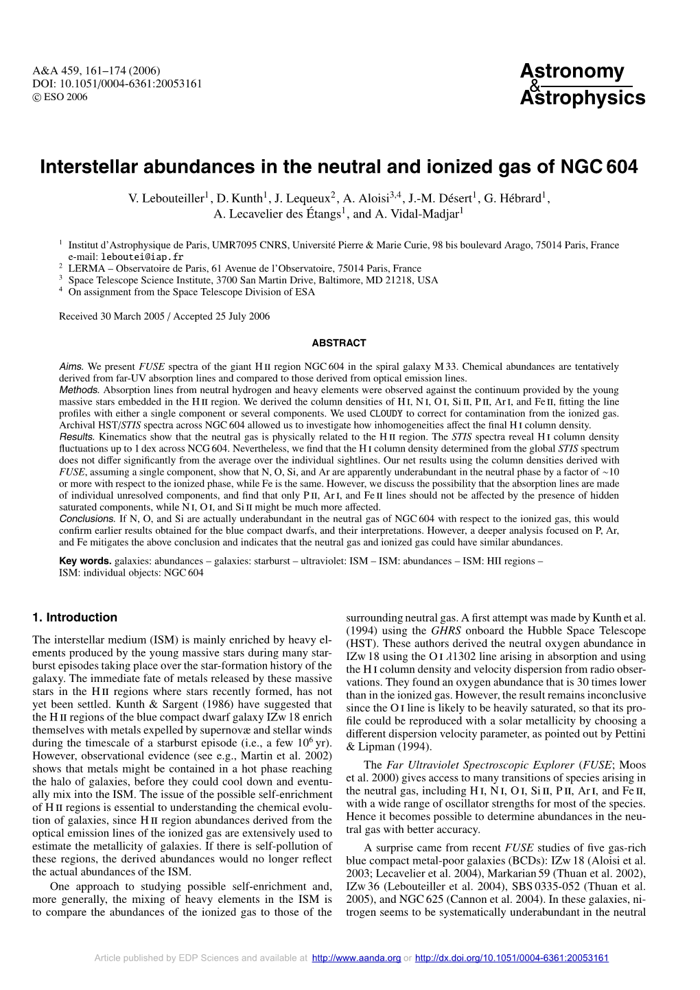 Interstellar Abundances in the Neutral and Ionized Gas of NGC 604