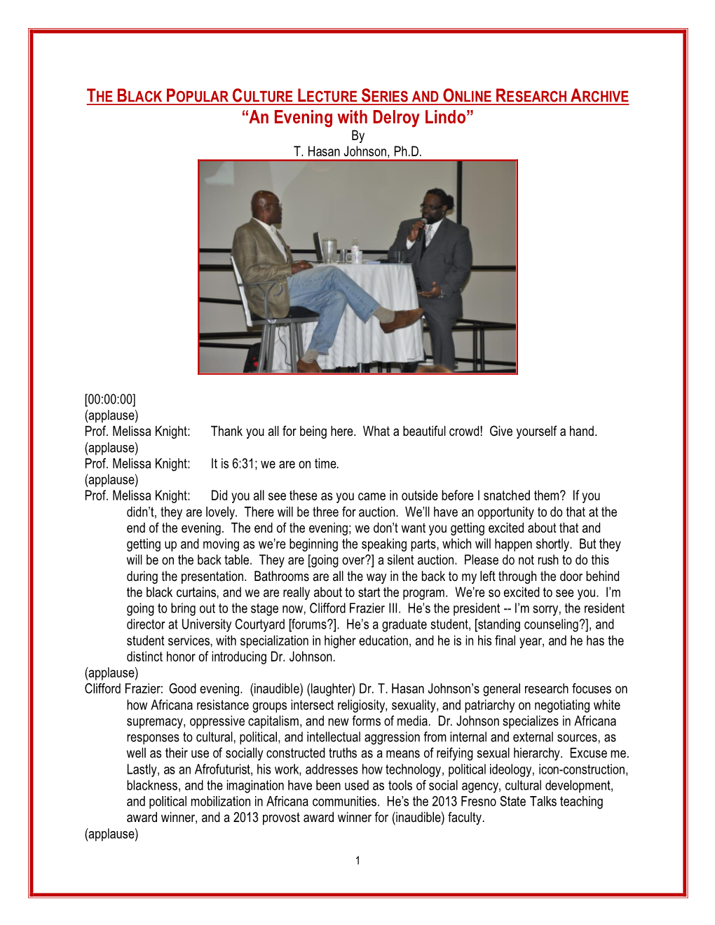 An Evening with Delroy Lindo” by T