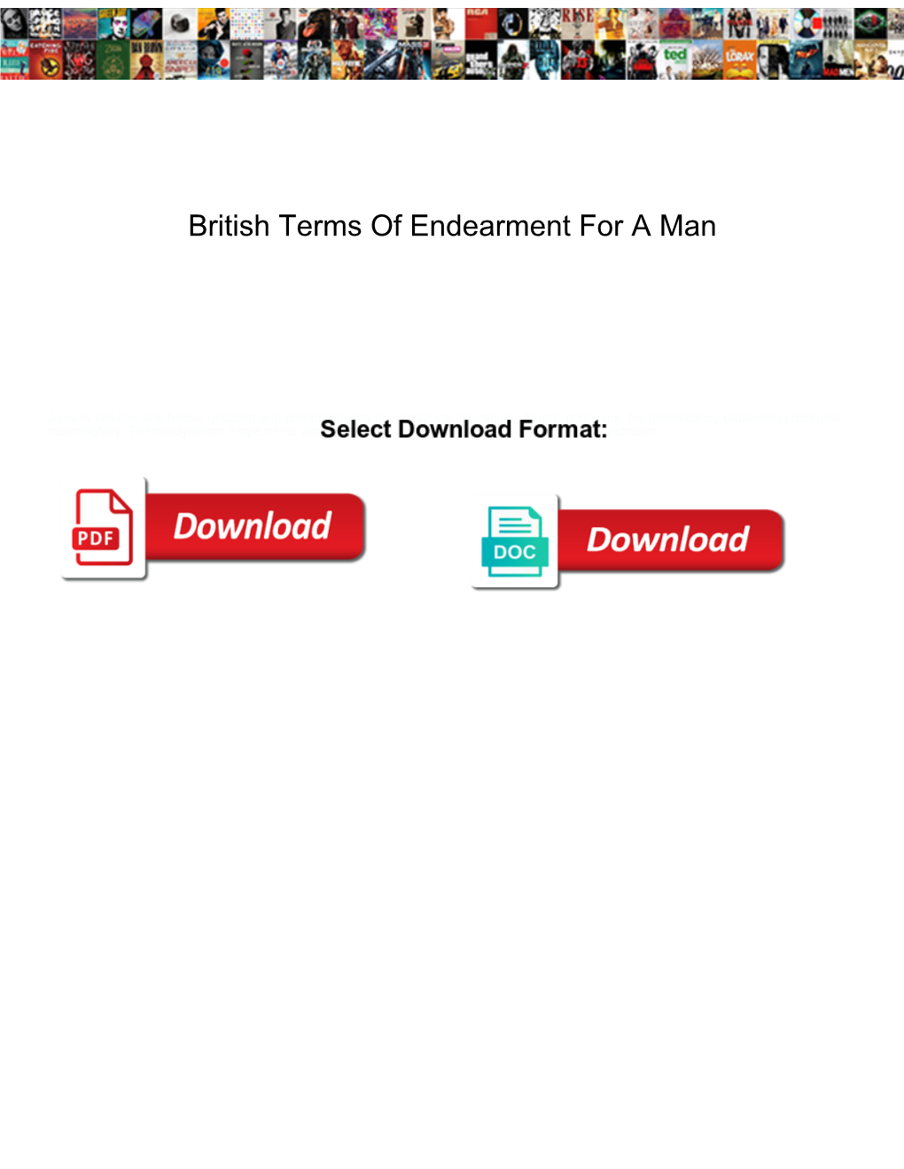 British Terms of Endearment for a Man
