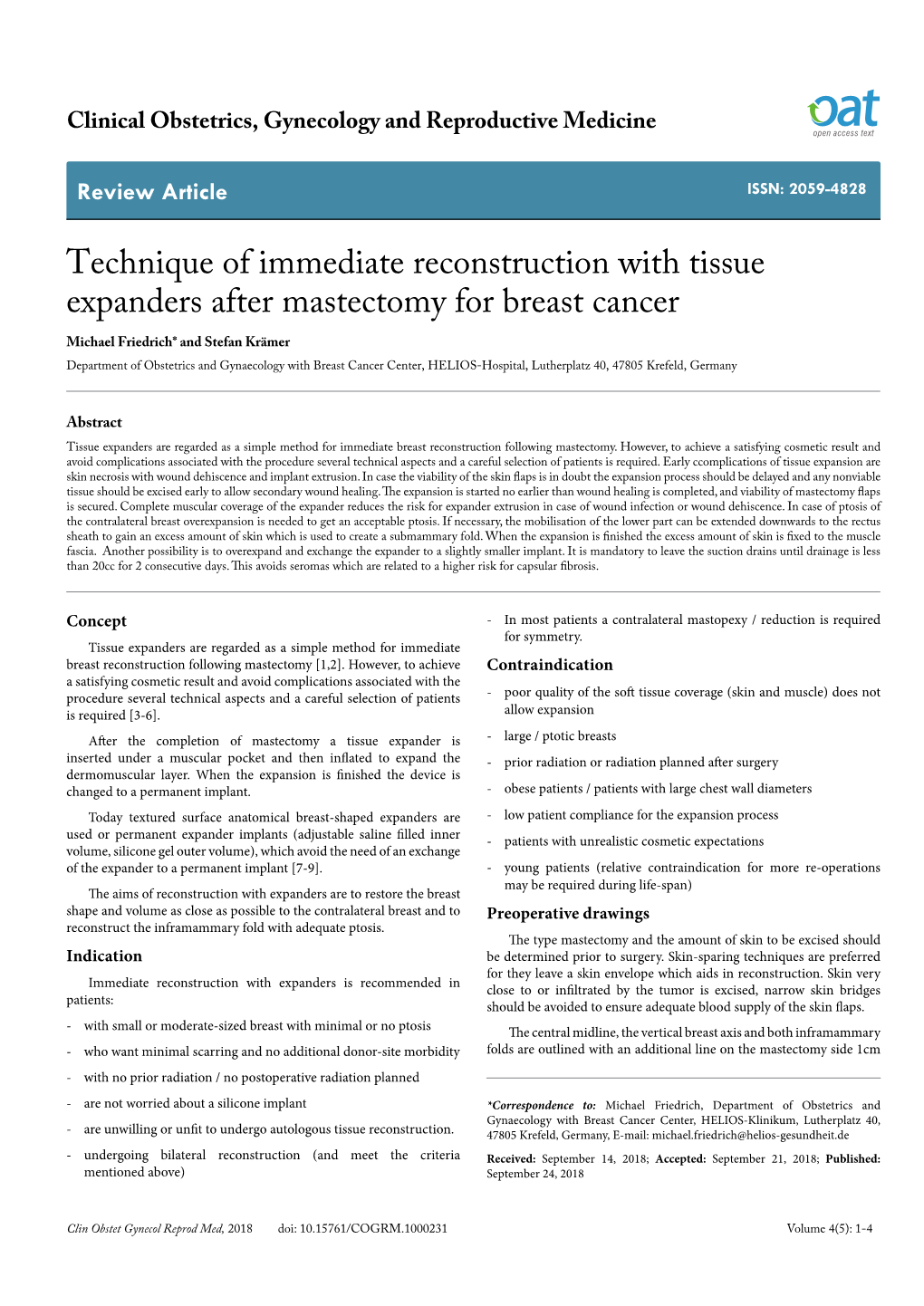 Technique of Immediate Reconstruction with Tissue