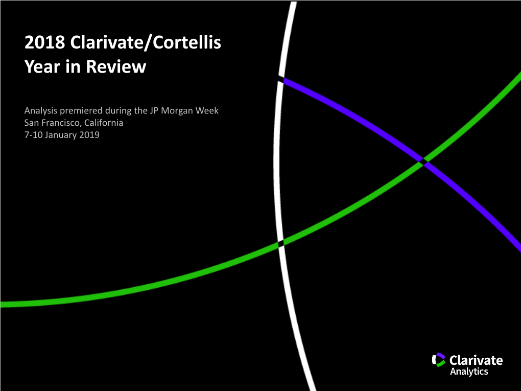 2018 Clarivate/Cortellis Year in Review