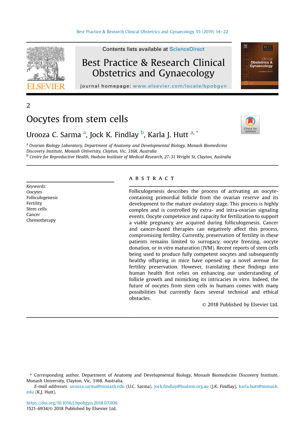 Oocytes from Stem Cells