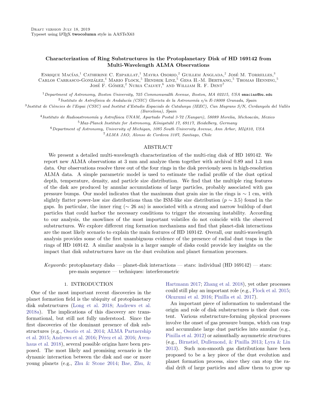Characterization of Ring Substructures in the Protoplanetary Disk of HD 169142 from Multi-Wavelength ALMA Observations ABSTRACT