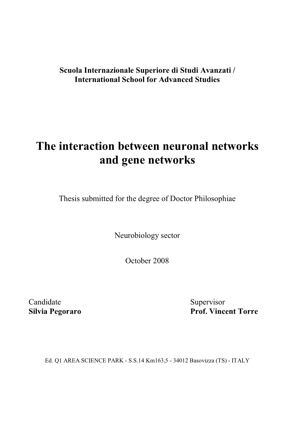 The Interaction Between Neuronal Networks and Gene Networks