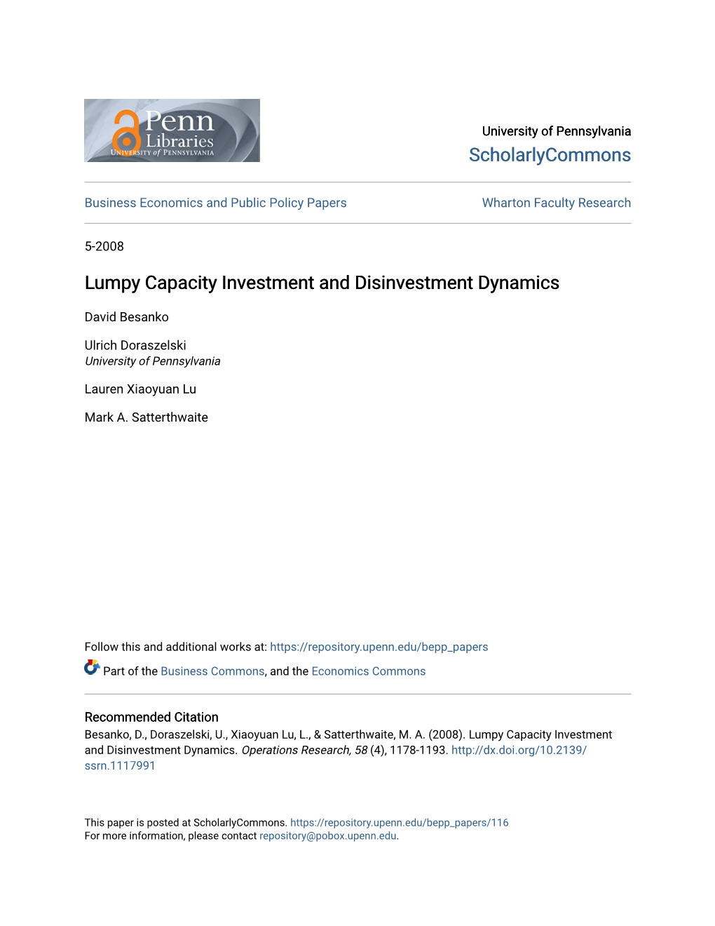 Lumpy Capacity Investment and Disinvestment Dynamics