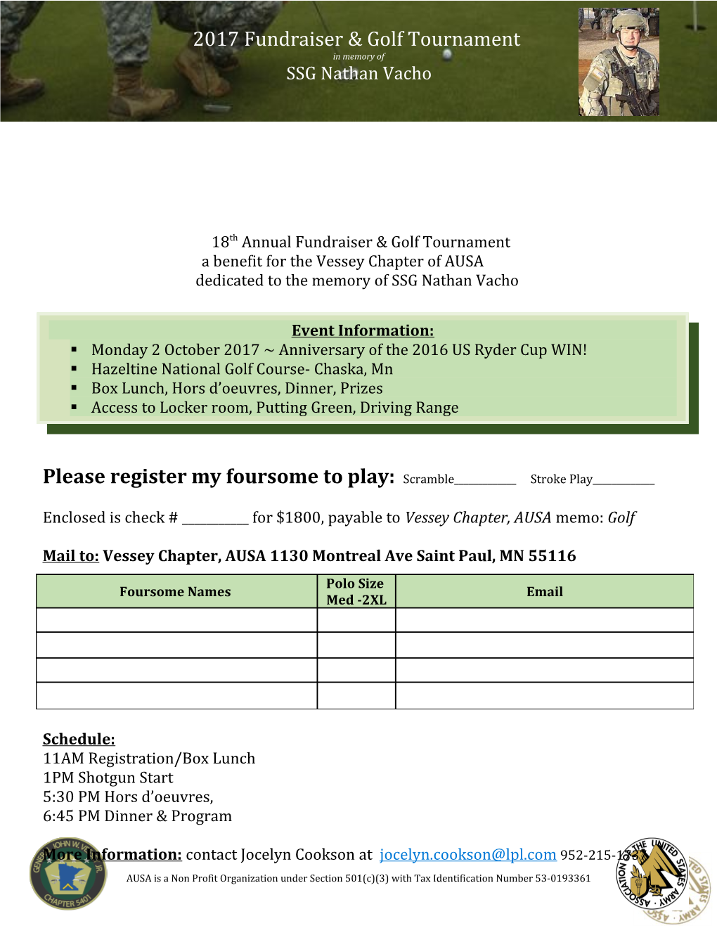 18Th Annual Fundraiser & Golf Tournament