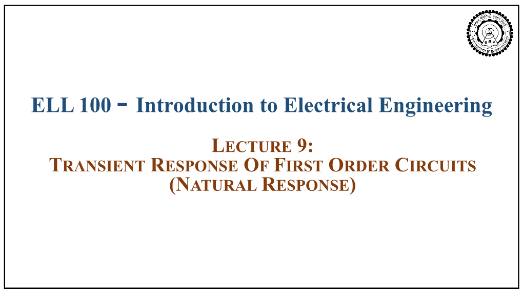 Source Free Rc Circuits