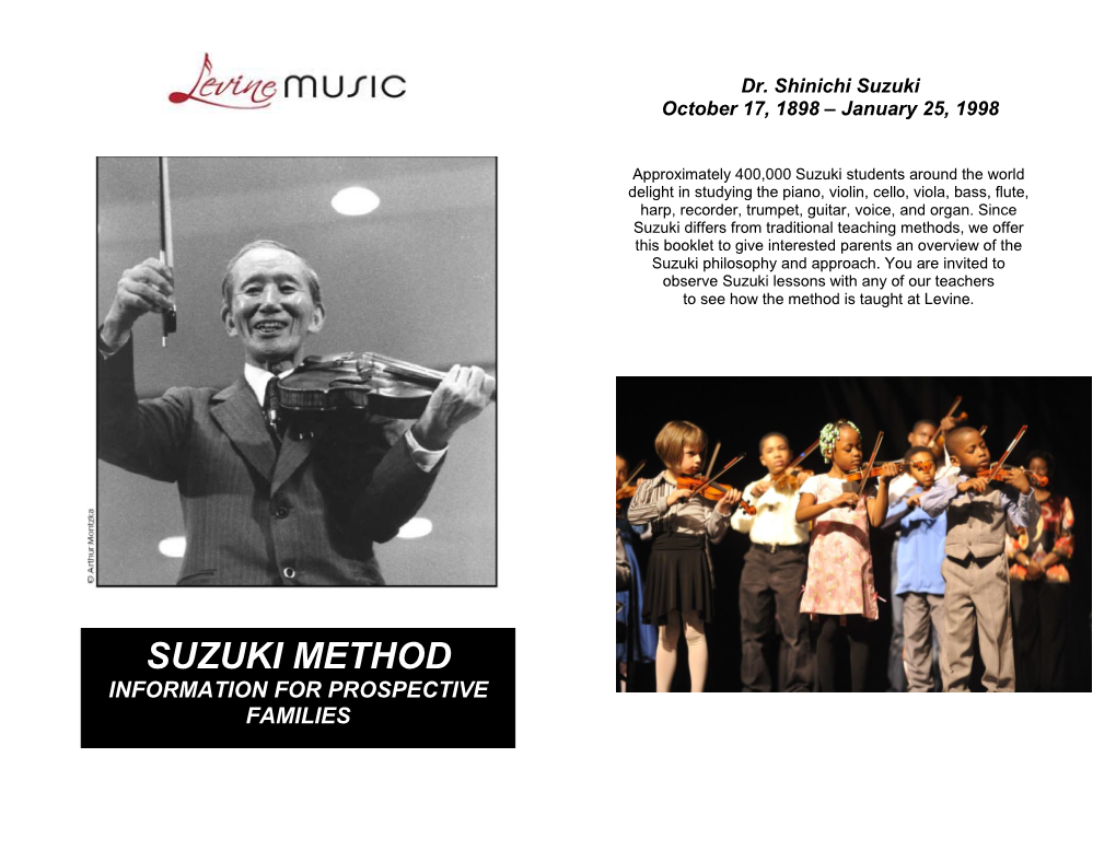 Suzuki Method Information for Prospective Families