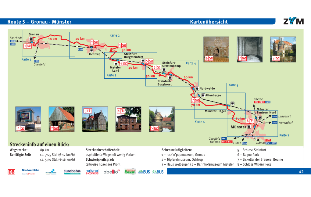 Kartenübersicht Route – Gronau · Münster