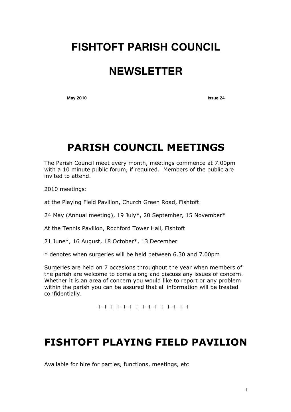 Fishtoft Parish Council Newsletter