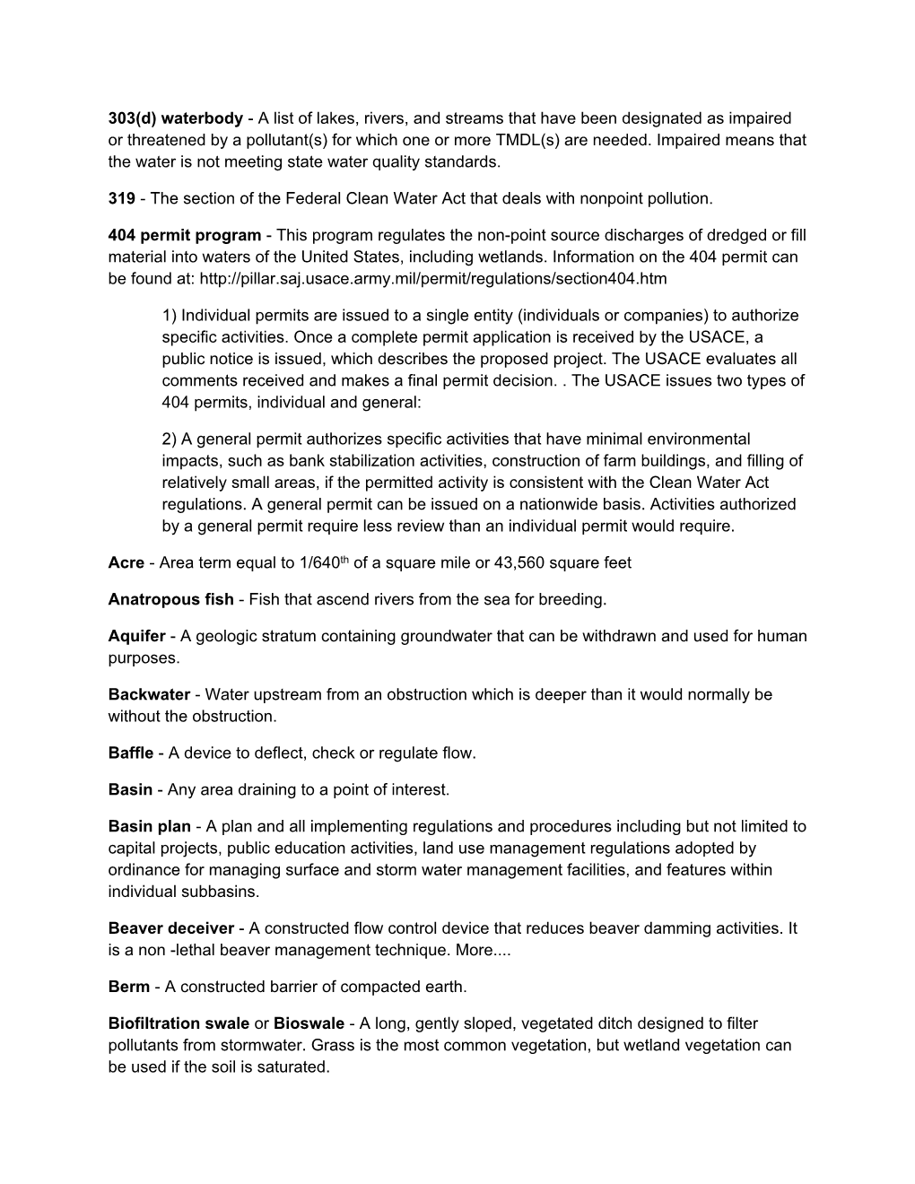 303(D) Waterbody - a List of Lakes, Rivers, and Streams That Have Been Designated As Impaired Or Threatened by a Pollutant(S) for Which One Or More TMDL(S) Are Needed