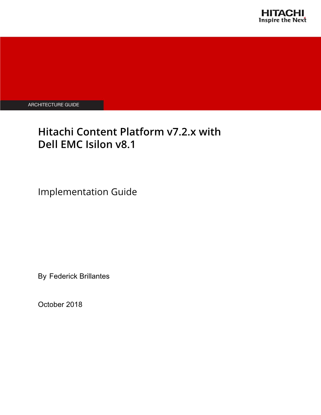 Hitachi Content Platform V7.2.X with Dell EMC Isilon V8.1