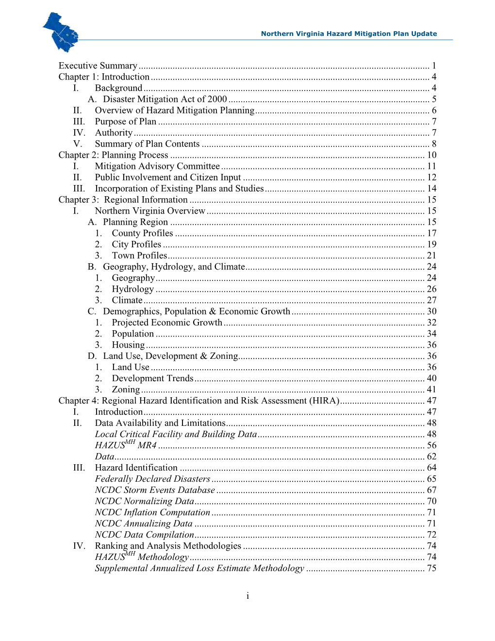 NOVA Hazard Mitigation Plan