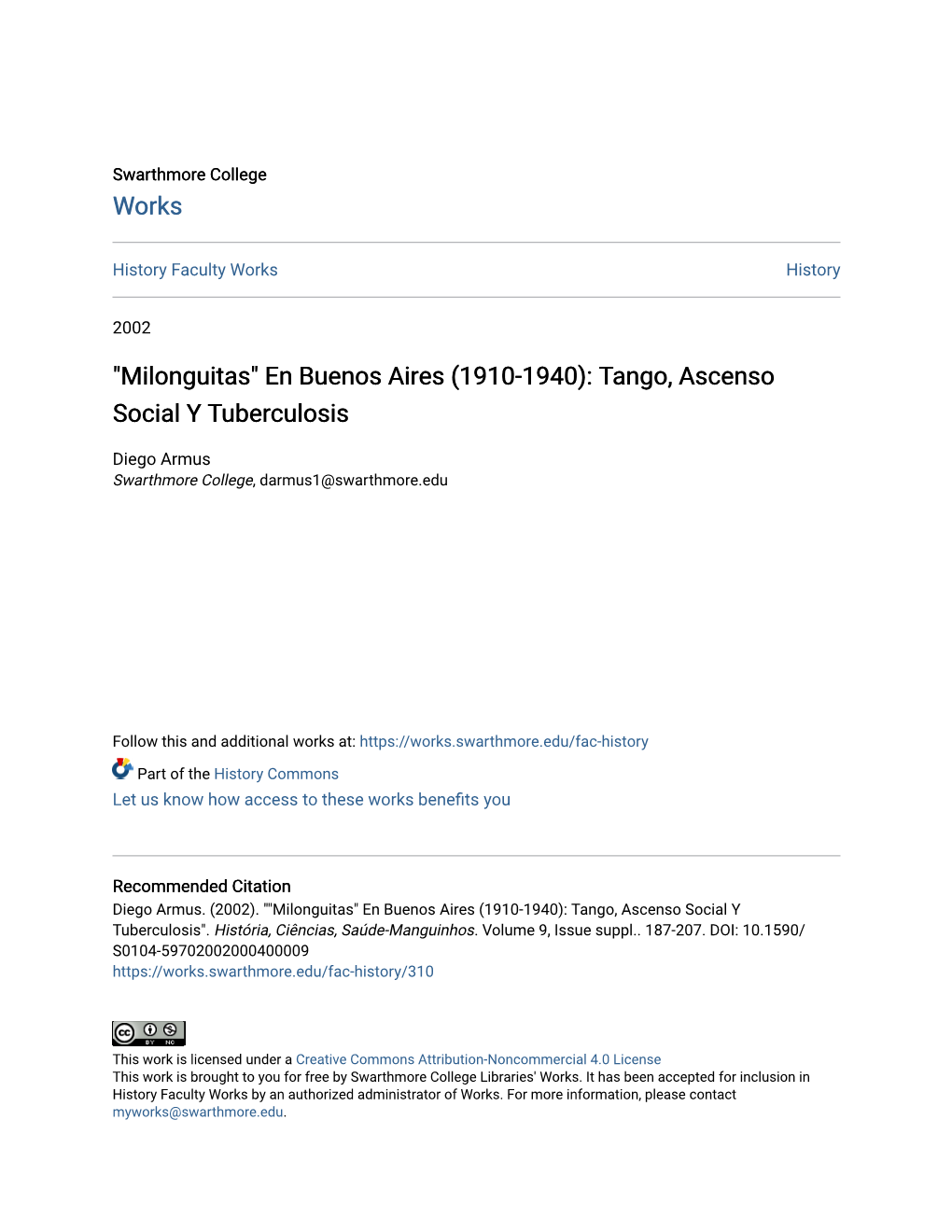 (1910-1940): Tango, Ascenso Social Y Tuberculosis