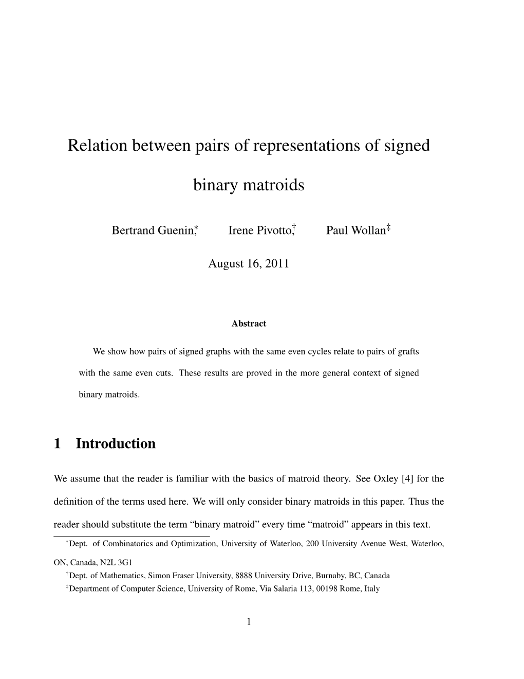 Relation Between Pairs of Representations of Signed Binary