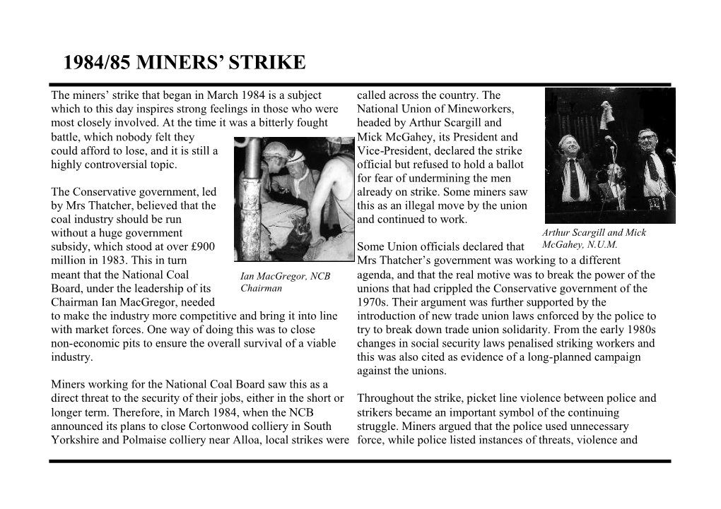 1984/85 Miners' Strike