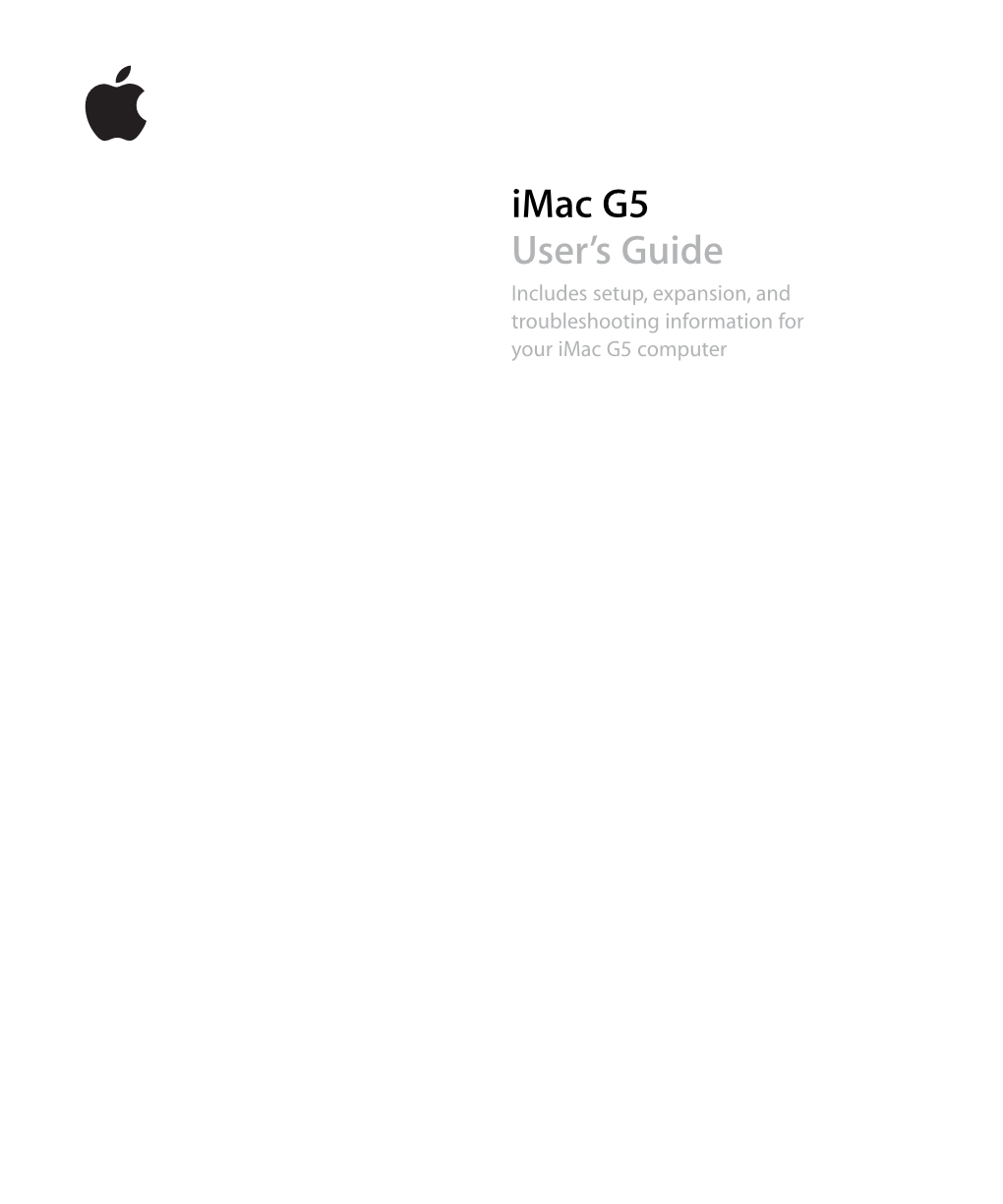 Imac G5 User's Manual