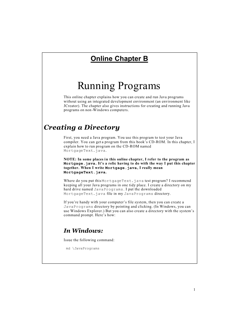 Running Programs