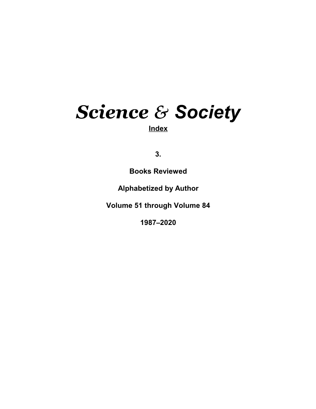 Science & Society