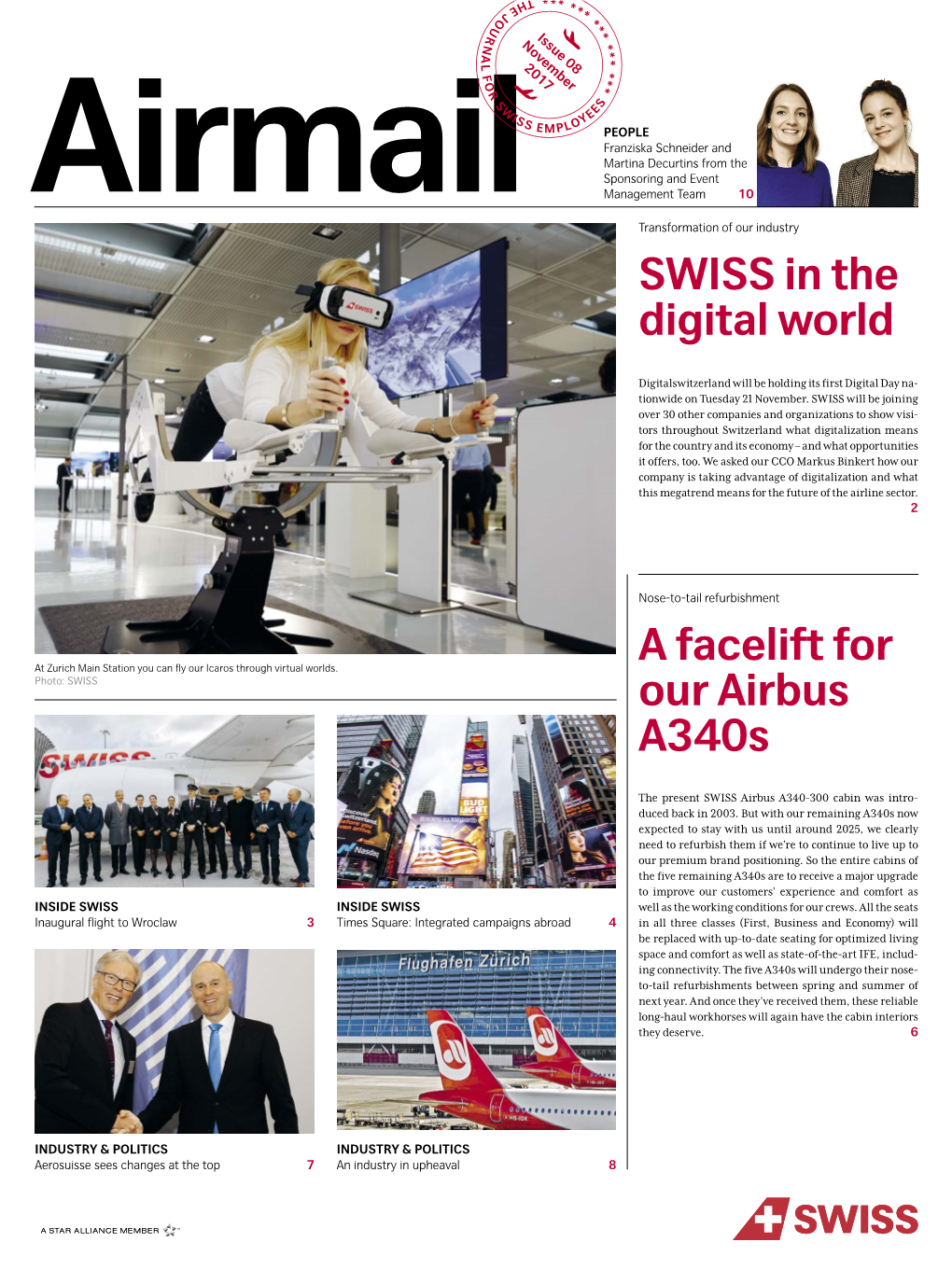 SWISS in the Digital World a Facelift for Our Airbus A340s