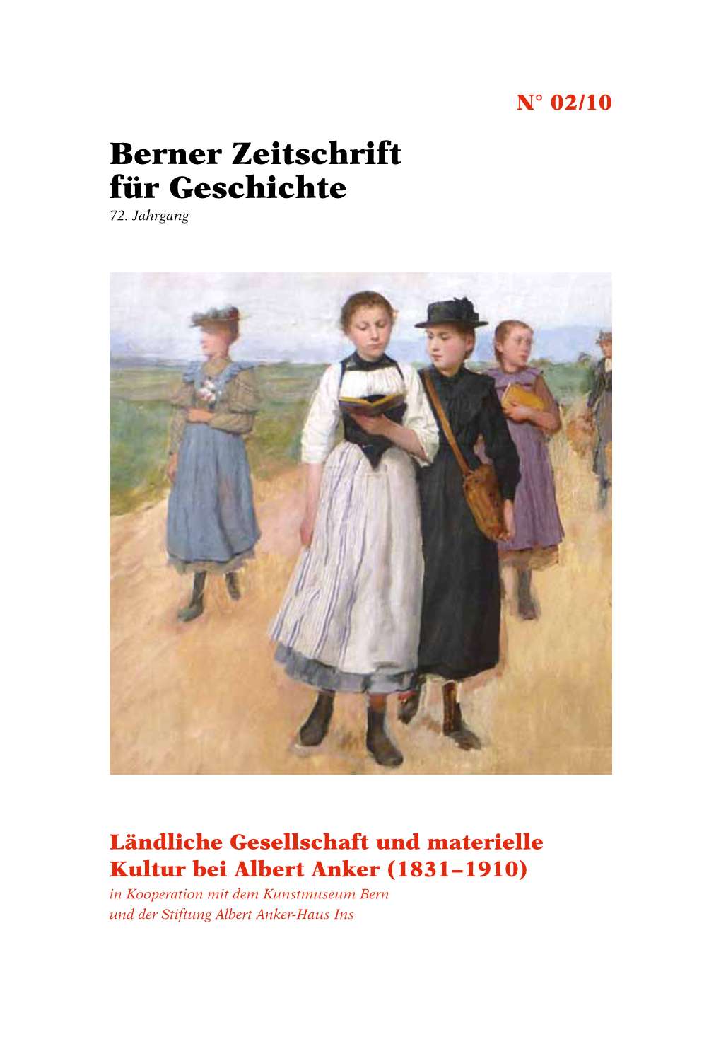 Berner Zeitschrift Für Geschichte 72