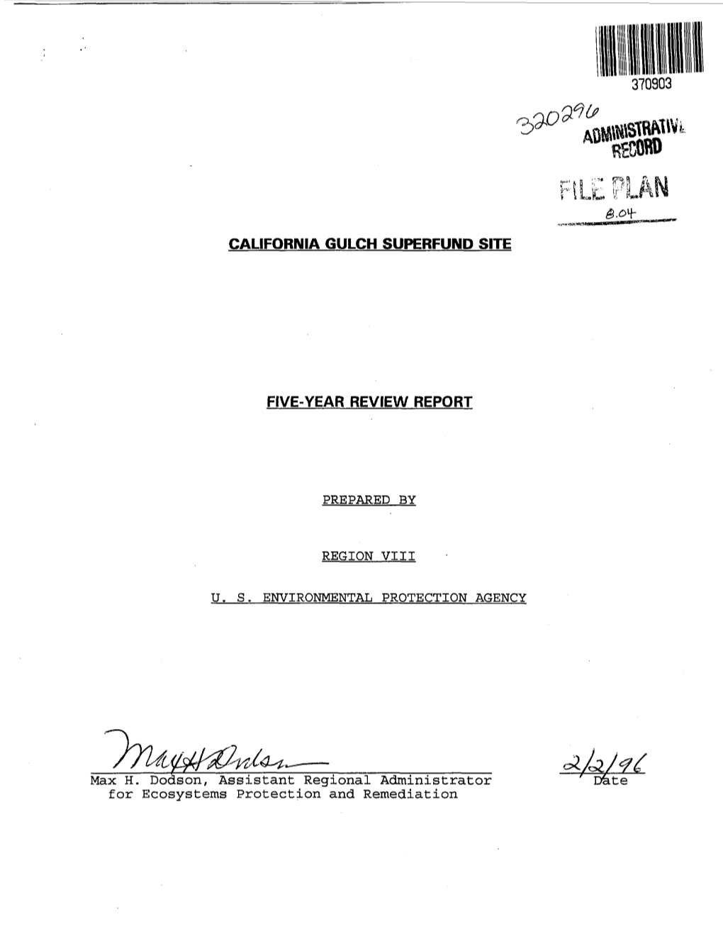 California Gulch Superfund Site Five-Year Review Report