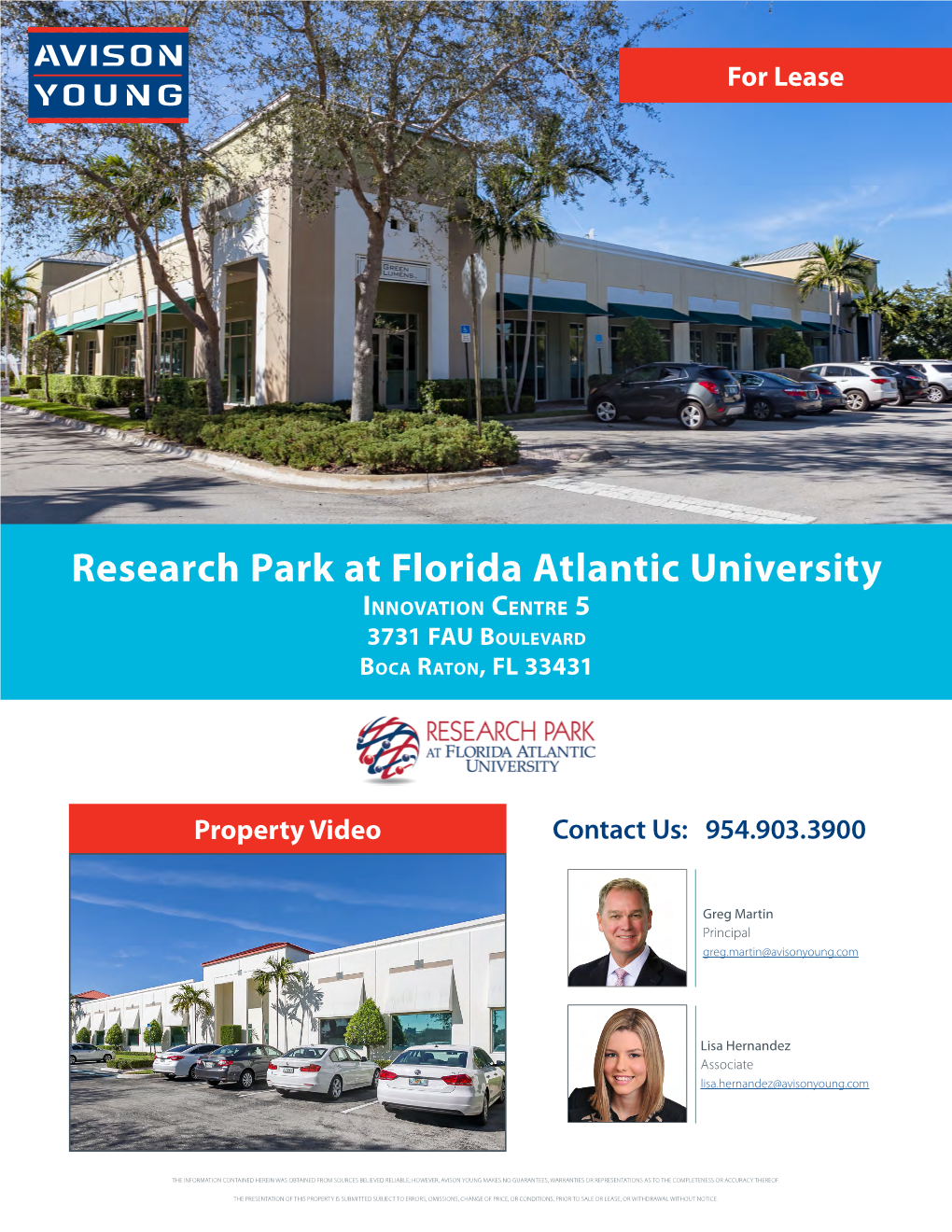 Research Park at Florida Atlantic University Innovation Centre 5 3731 FAU Boulevard Boca Raton, FL 33431