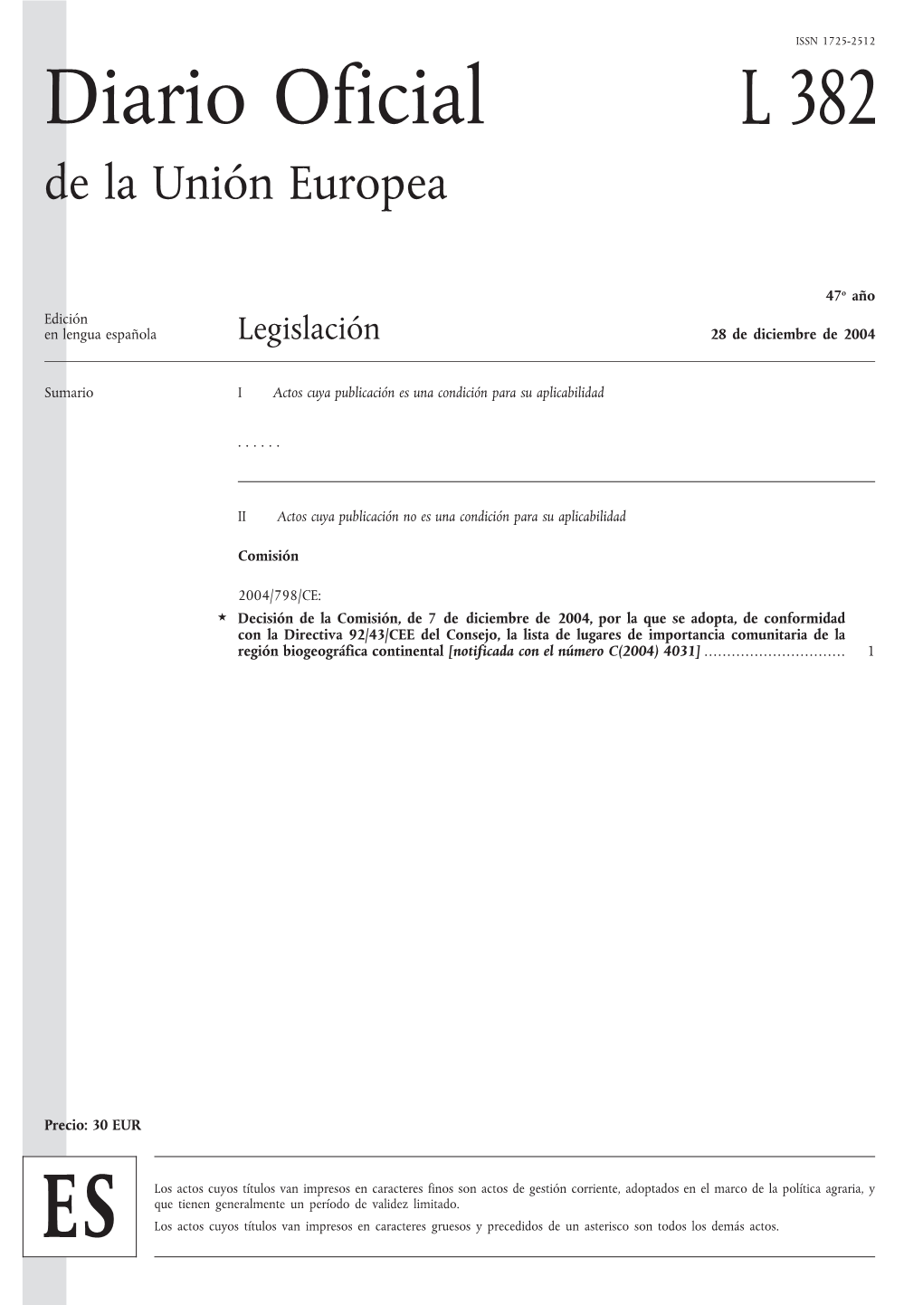 Diario Oficial L382 De La Unión Europea