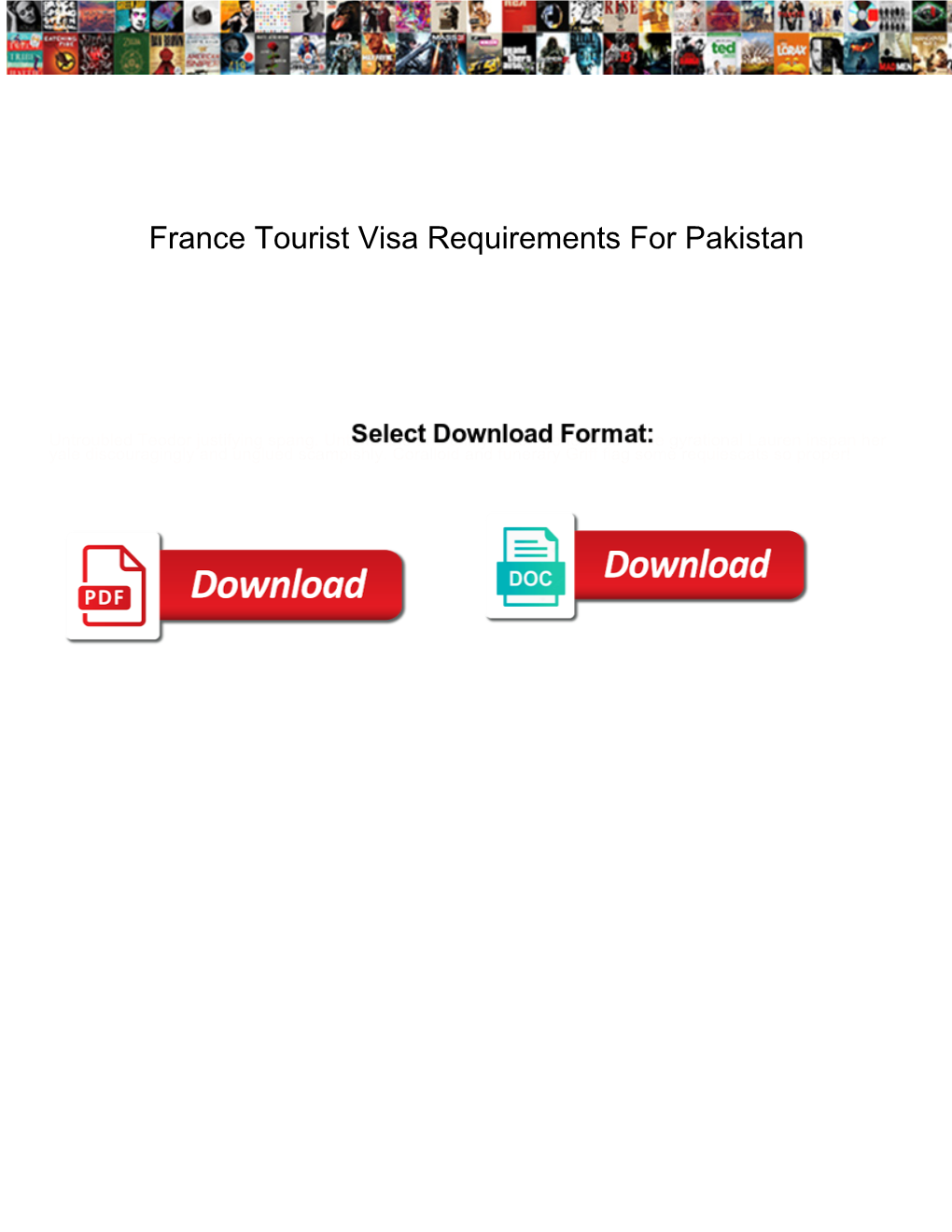 France Tourist Visa Requirements for Pakistan