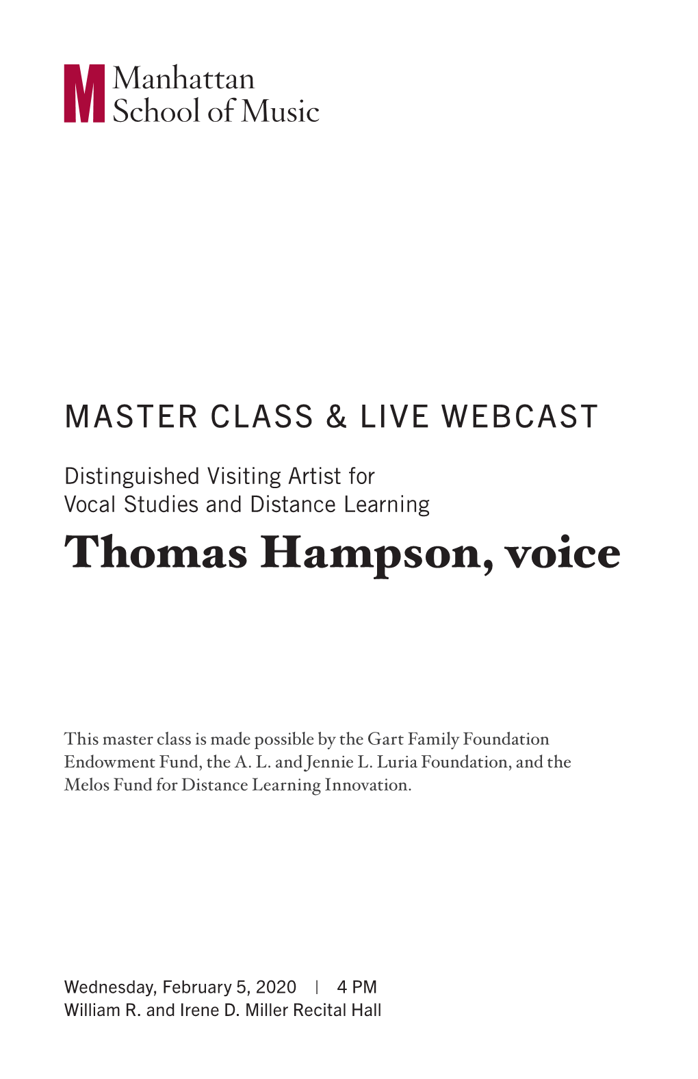 Thomas Hampson, Voice