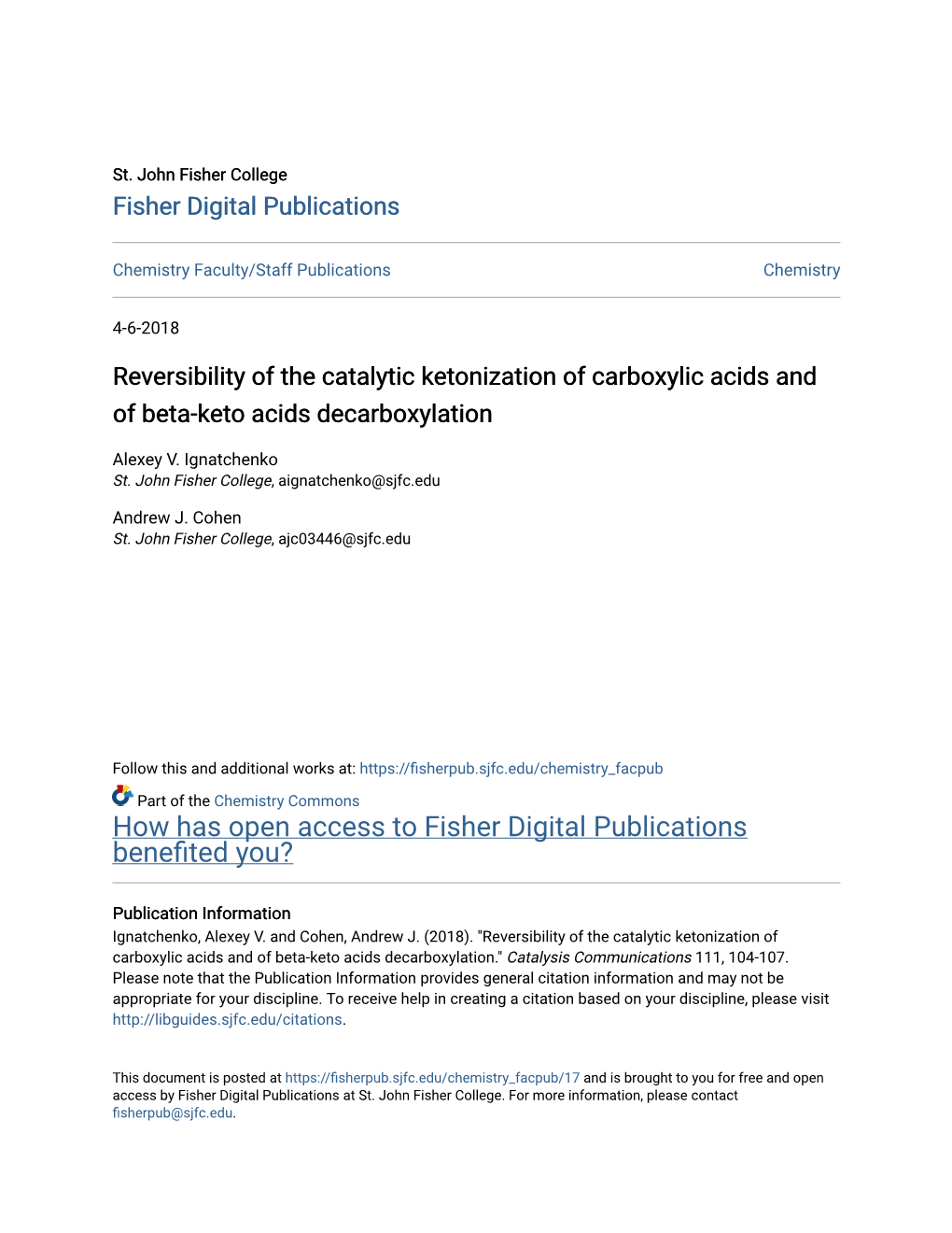 Reversibility of the Catalytic Ketonization of Carboxylic Acids and of Beta-Keto Acids Decarboxylation