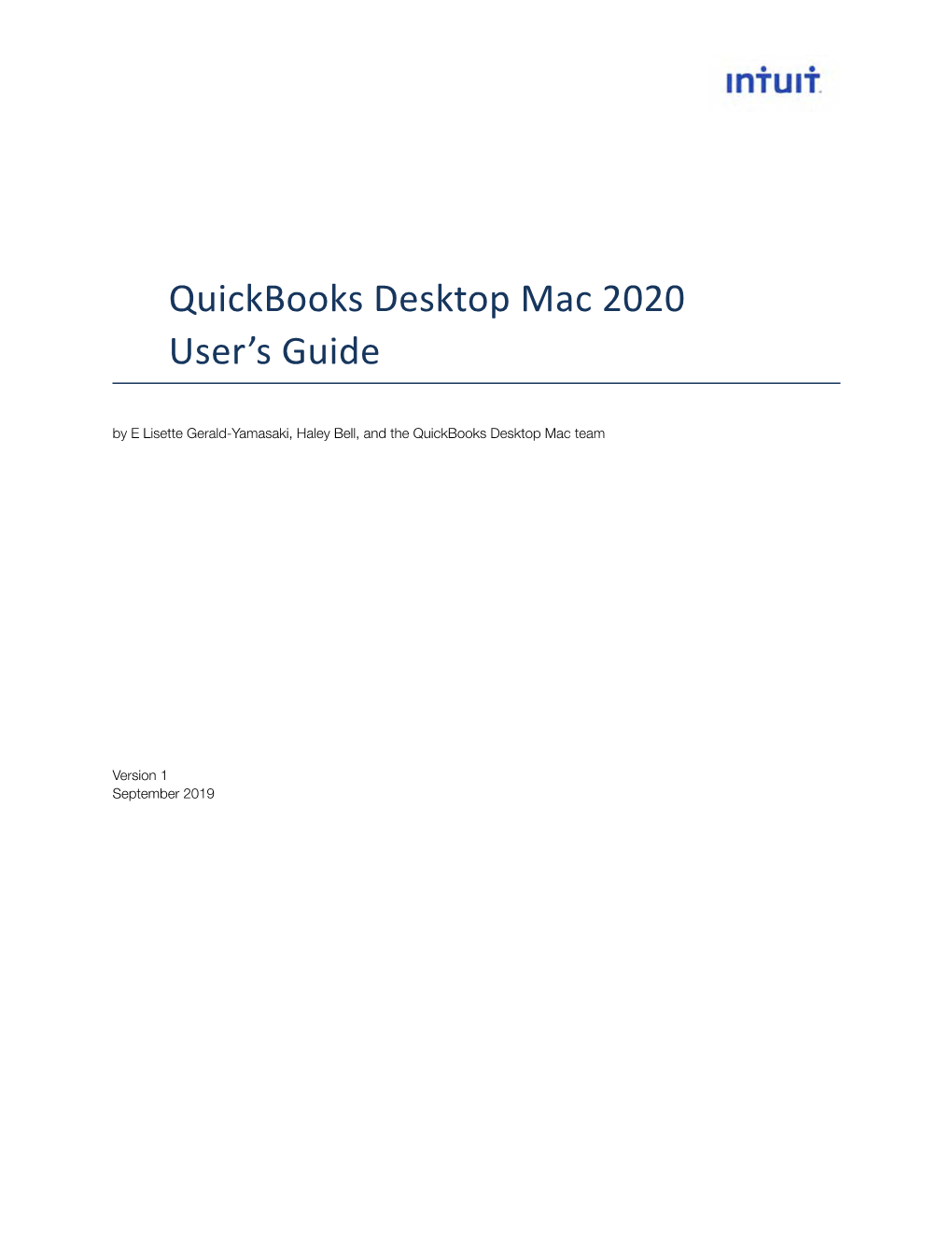 Quickbooks Desktop Mac 2020 User's Guide