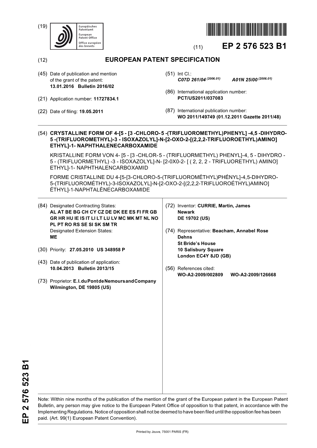 N Patent Specification