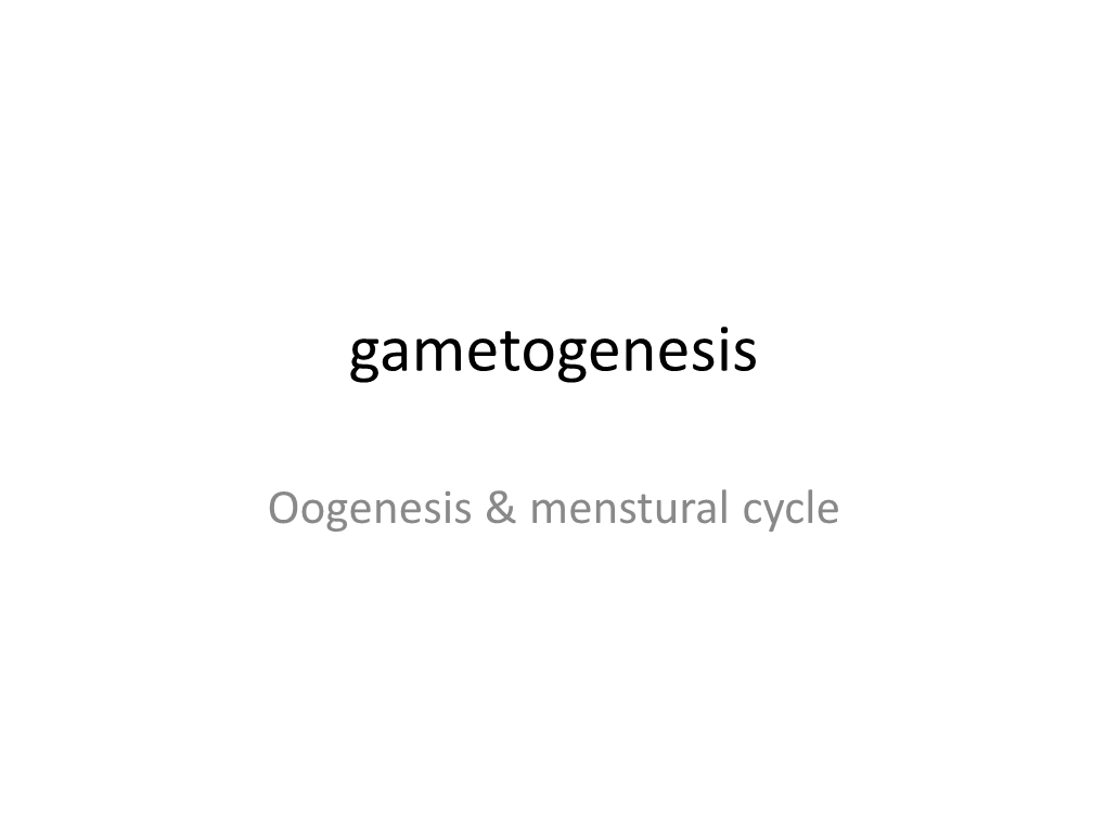 Gametogenesis