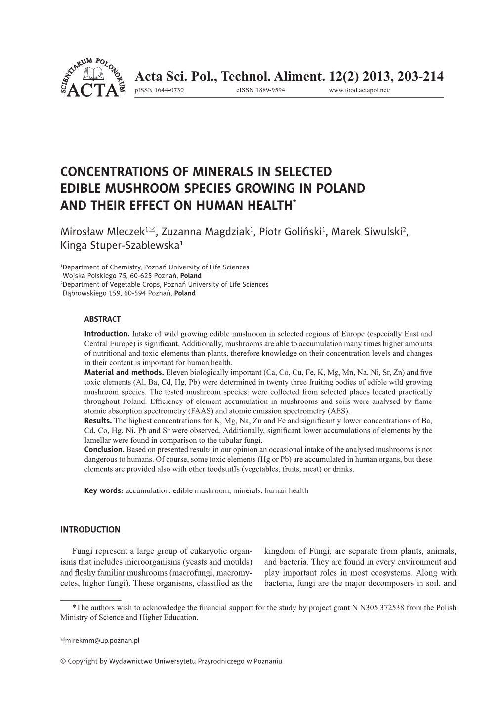 Acta Sci. Pol., Technol. Aliment. 12(2) 2013, 203-214 I M