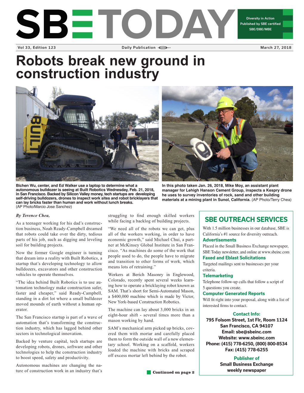 Robots Break New Ground in Construction Industry