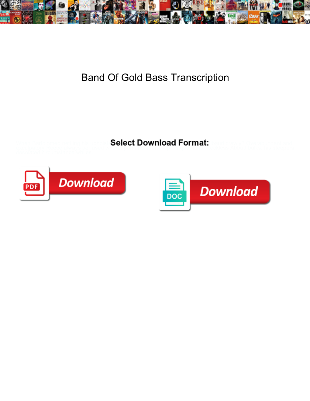 Band of Gold Bass Transcription