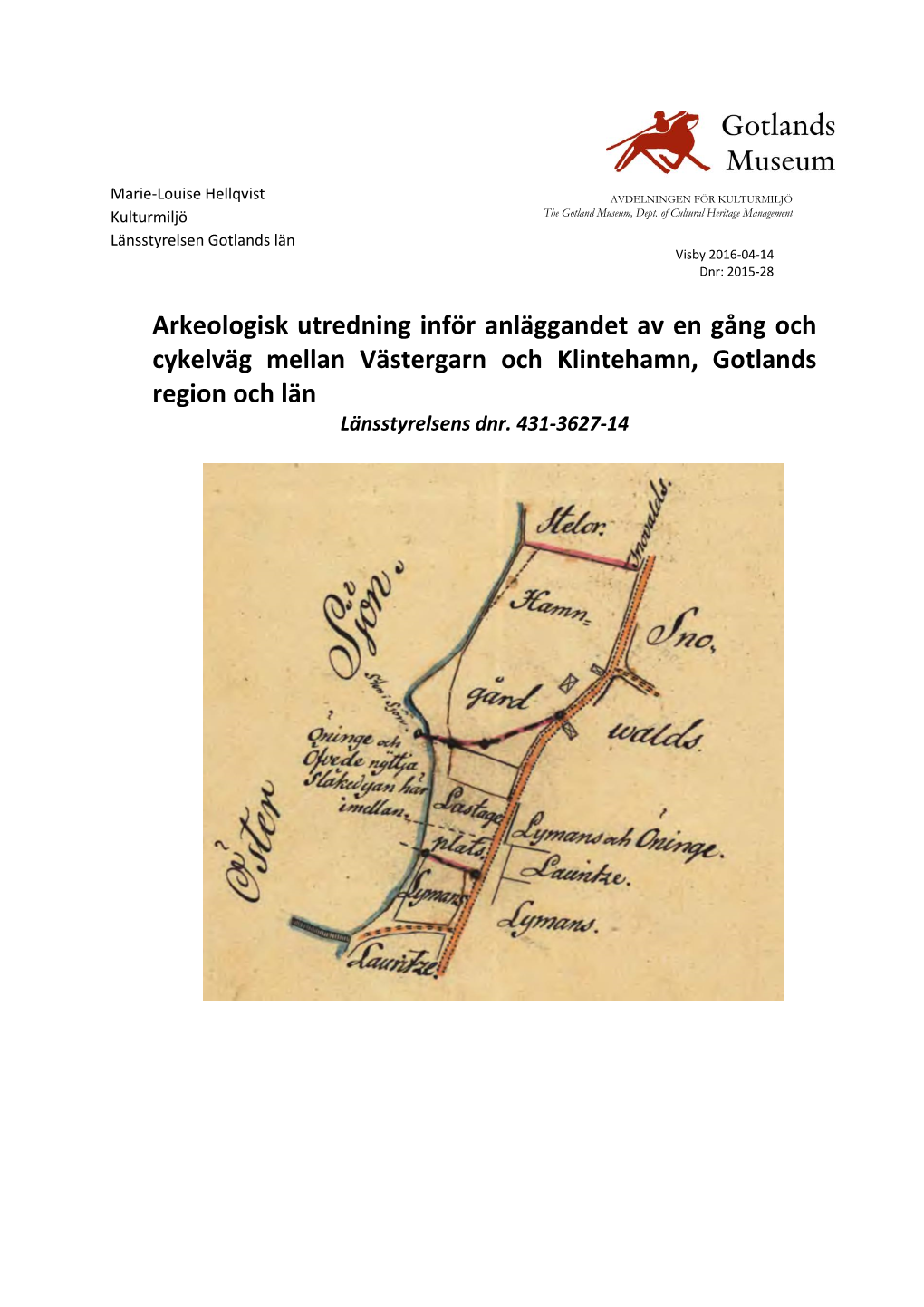 Arkeologisk Ut Cykelbana Västergarn 431 3627 14.Pdf