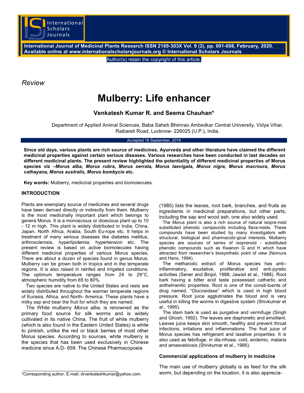 Mulberry: Life Enhancer