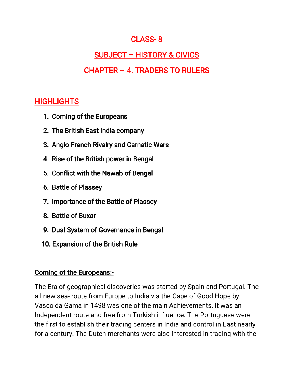 Class-8 Subject–History&Civics Chapter–4