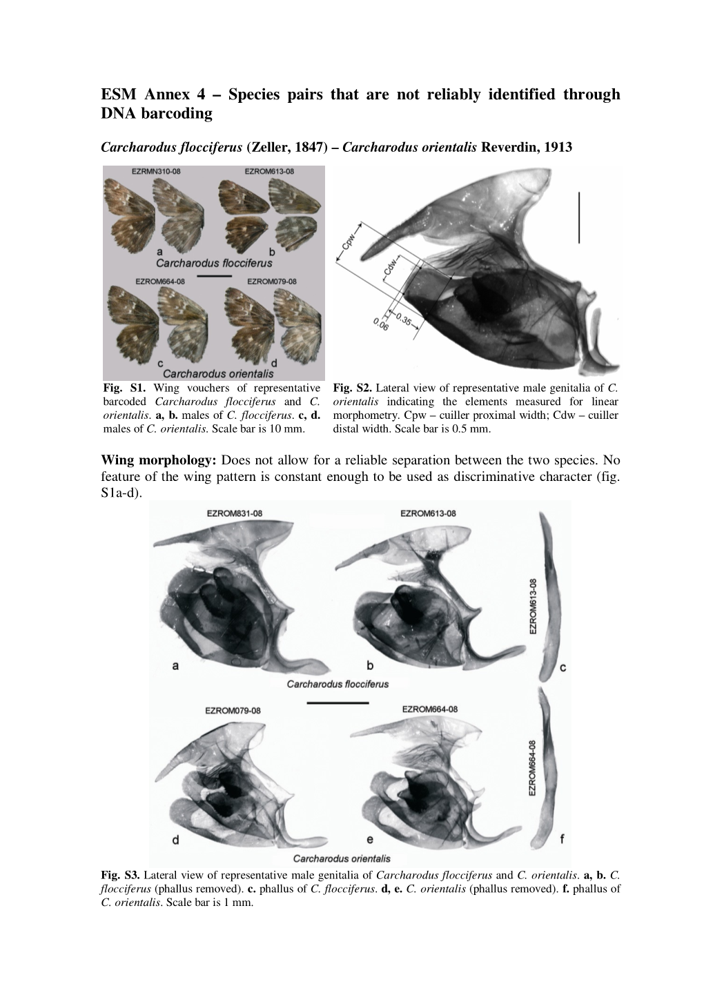 ESM Annex 4 – Species Pairs That Are Not Reliably Identified Through DNA Barcoding