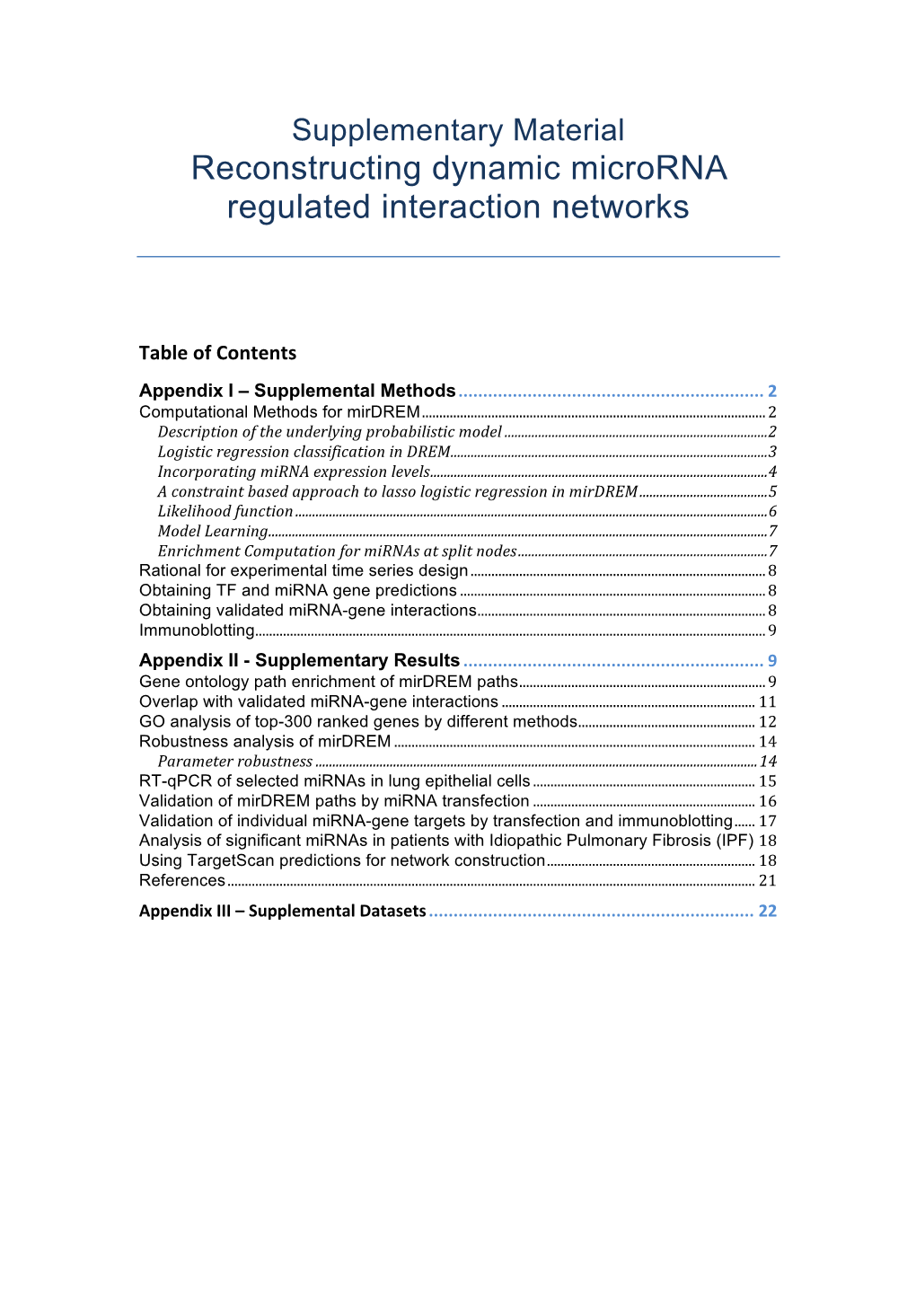 Reconstructing Dynamic Microrna Regulated Interaction Networks