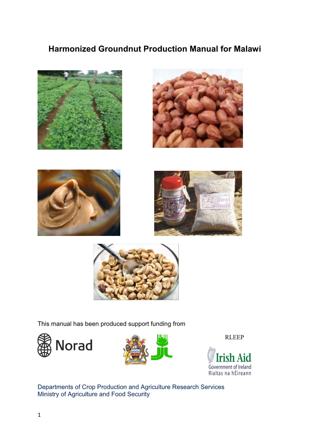 Harmonized Groundnut Production Manual for Malawi