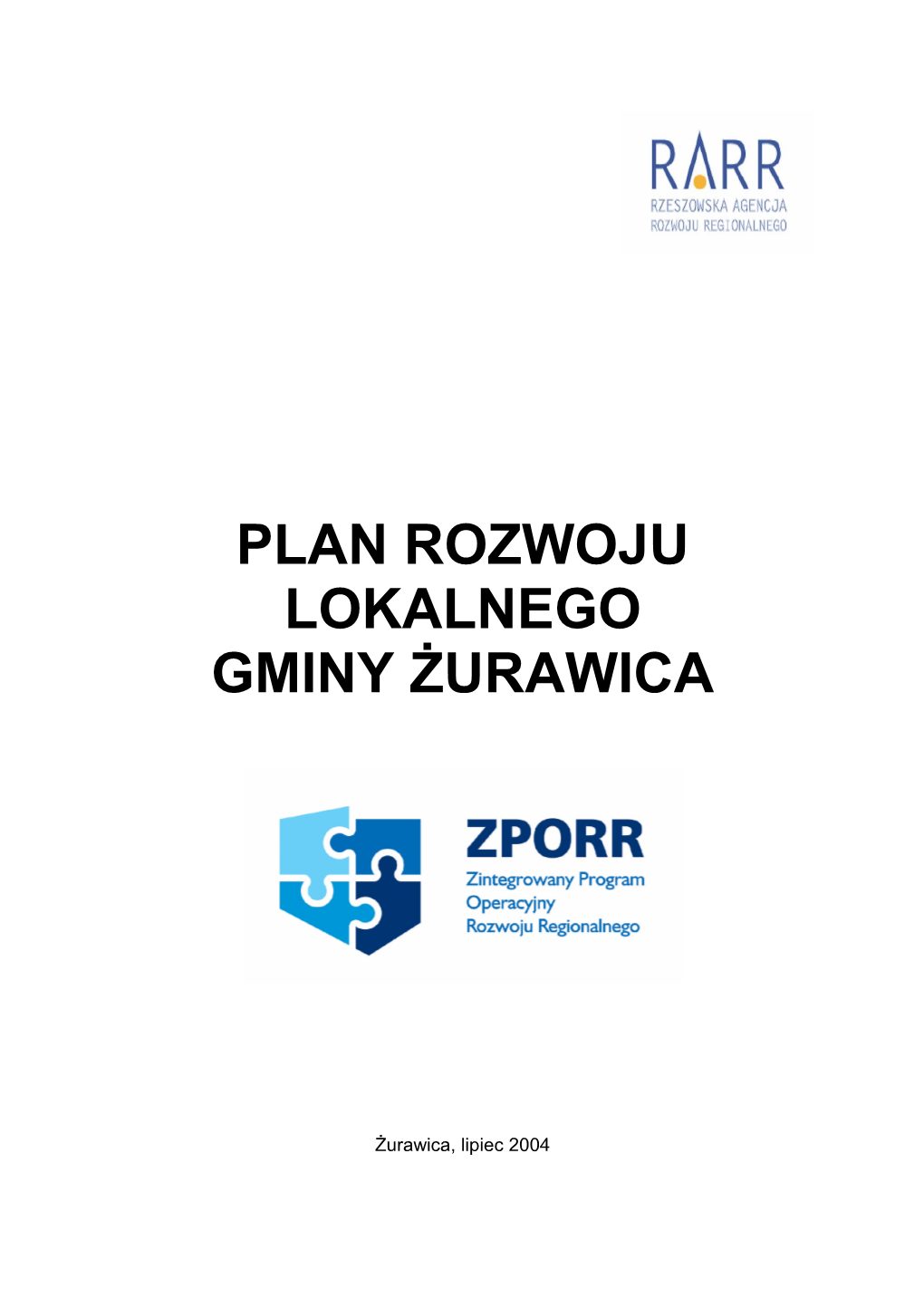 Plan Rozwoju Lokalnego Gminy Żurawica