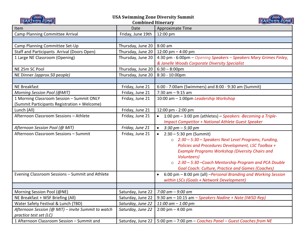 Combined Itinerary